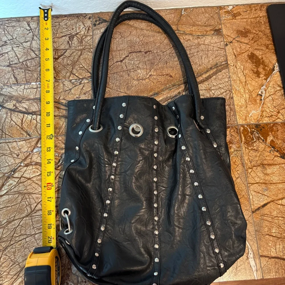 Daisy Fuentes Black Studded Shoulder Bag